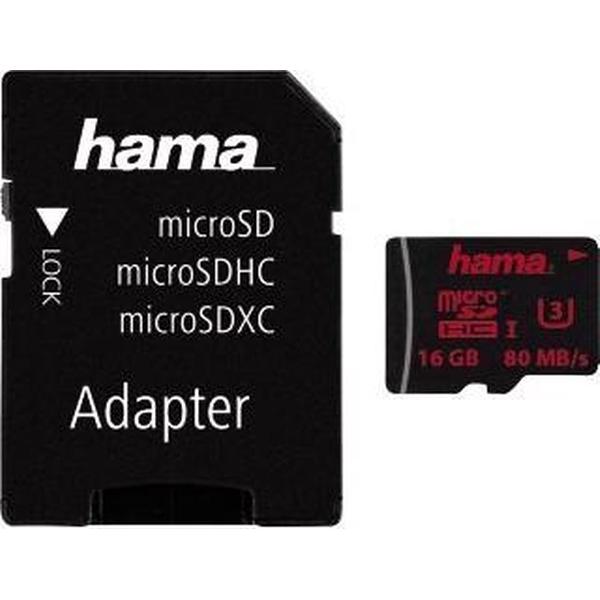 Hama 00123977 - SD Kaart - 16 GB MicroSDHC Klasse 3 UHS