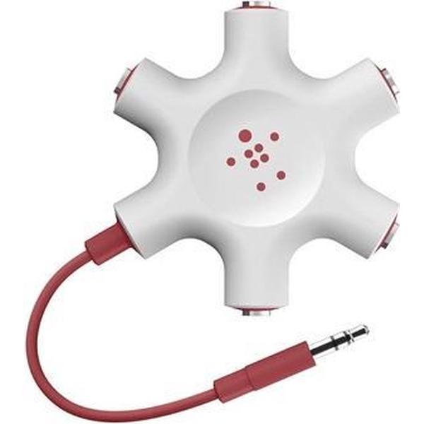 Rockstar headphone jack splitter - Rood