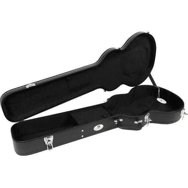 De Fazley GC 300 is een passende gitaarkoffer voor de Gibson® Les Paul® gitaren. Ook andere elektrische singlecut-gitaren zoals de Eclipse-modellen van ESP LTD kunnen in deze zwarte, solide koffer.