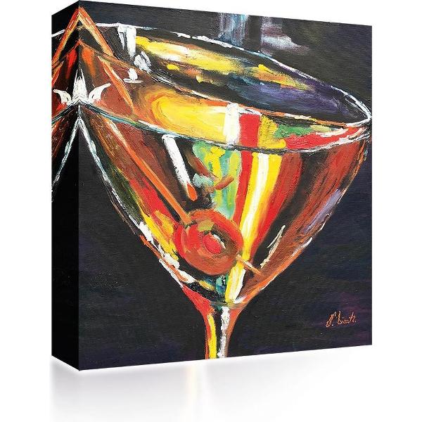 Sound Art - Canvas + Bluetooth Speaker Abstract Cocktail Glass (41 x 51cm)