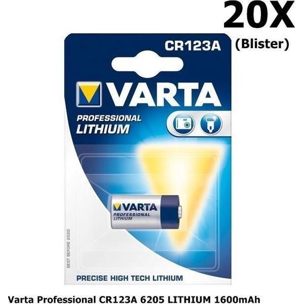 20 Stuks - Varta Professional CR123A 6205 LITHIUM 1600mAh