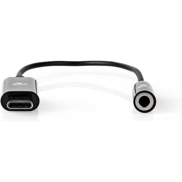Nedis USB-C naar 3,5mm Jack audio adapter - actief - High-Res audio / zwart - 0,15 meter