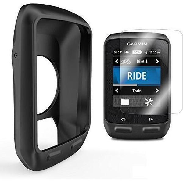 2-in-1 Screen Protector & Beschermhoes Case Cover Voor Garmin Edge 520 (Plus) - Zwart