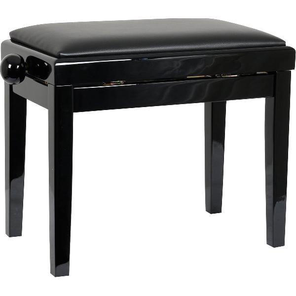 Innox PB 40BK pianobank gloss zwart, zwart leer