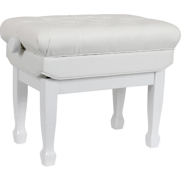 Innox PB 60W pianobank gloss wit, wit leer