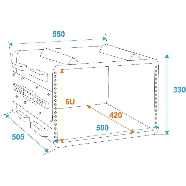 ROADINGER Plastic-Rack KR-19, 6U, DD, black