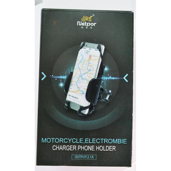 Usb Smartphone mount oplader voor op het Motorstuur Fiets en ook voor Elektrische Fiets en scooter