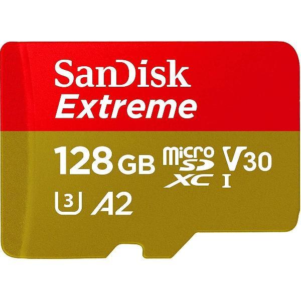 SanDisk Extreme MicroSDXC 128GB - U3 V30 A2 - 160MB/s - met adapter