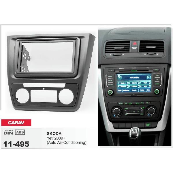2-DIN SKODA Yeti 2009+ (Auto Air-Conditioning) afdeklijst / installatiekit Audiovolt 11-495