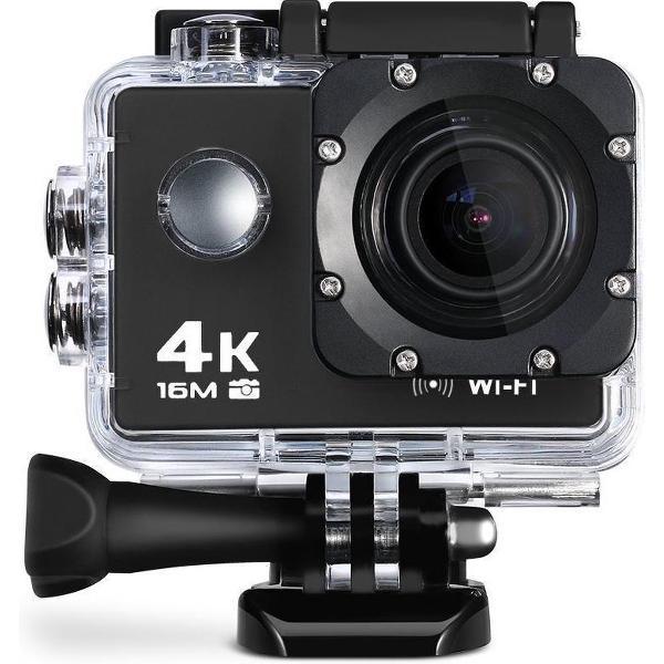 Lipa AT-Q30RM action camera 4K met remote - MIC connectie - Met 21 accessoires- Met waterproof case- Beeldstabilisatie- Met SD 16 GB