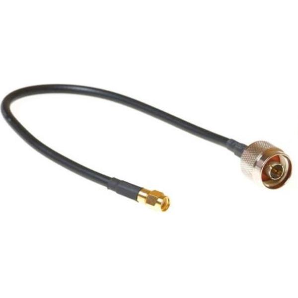 KTI Networks Coax verloop kabel reverse SMA male - N male