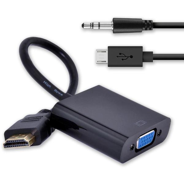 HDMI naar VGA (+ Audio) Adapter met Extra Voeding