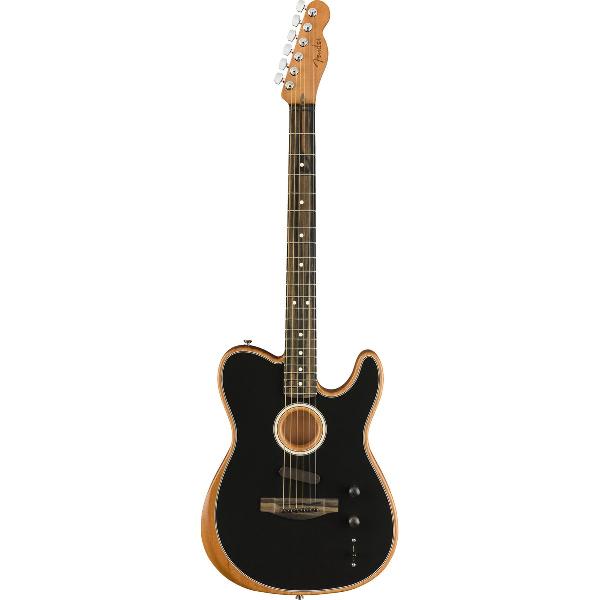 Fender American Acoustasonic Telecaster , Elektro-akoestische hybride gitaar, zwart