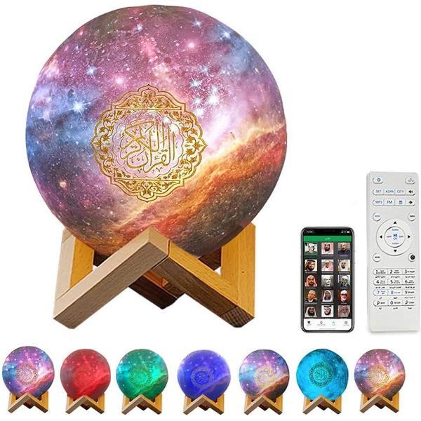 Koran speaker - Koran lamp - Led lamp - Bluetooth luidspreker - Moon lamp - Draadloos - Koran Multicolor Wereldbol Nachtlamp