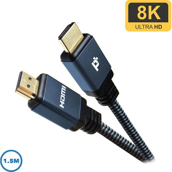 PrimeTech Premium 8K Ultra HD 2.1 HDMI Kabel (1,5 Meter) - 48Gbit/s High Speed - 24K Gold Plated Behuizing - 120Hz UHD VRR HDCP 2.2