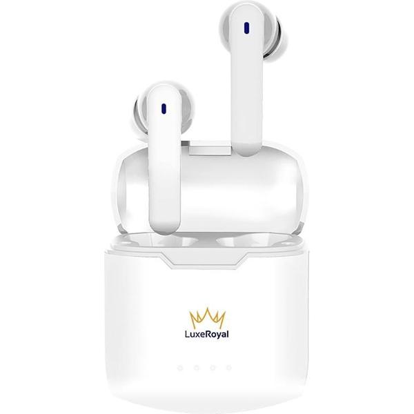 Draadloze Oordopjes - Bluetooth Oordopjes - Wireless Earbuds - Headset In-Ear - Draadloze Oortjes - Koptelefoons - Wit - LuxeRoyal - Volledig Draadloze Oordopjes