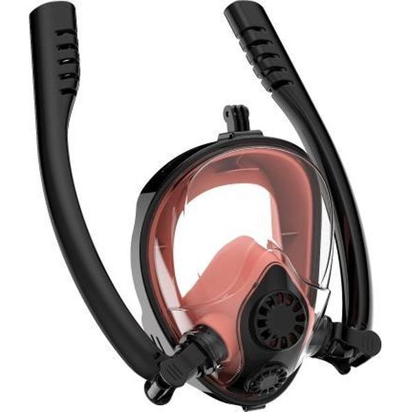 Watersport Duikuitrusting Volledig droog siliconen duikmasker Zwembril voor GoPro HERO7 / 6/5/5 sessie / 4/3 + / 3/2/1, maat: L / XL (zwart rood koraal)