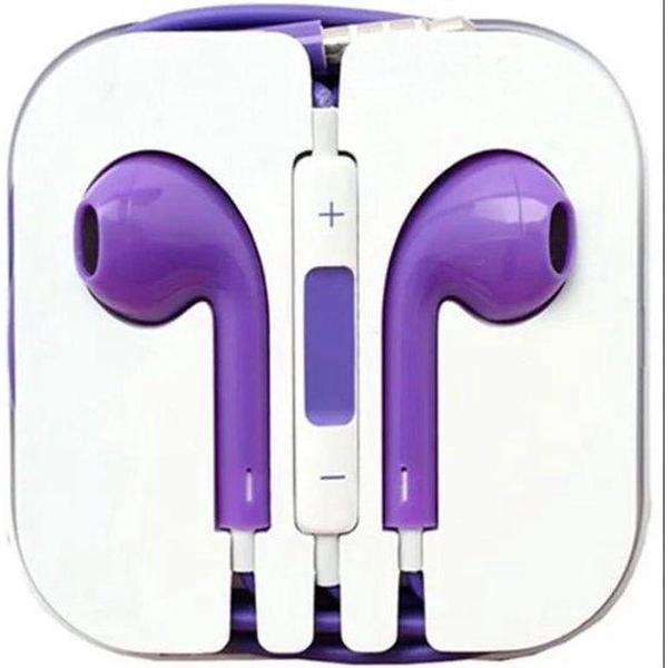 In-ear-koptelefoon iPhone-compatibel - Stereo hoofdtelefoon/Microfoon/volumeregeling - Oortelefoon - Matte kleuren - Paars