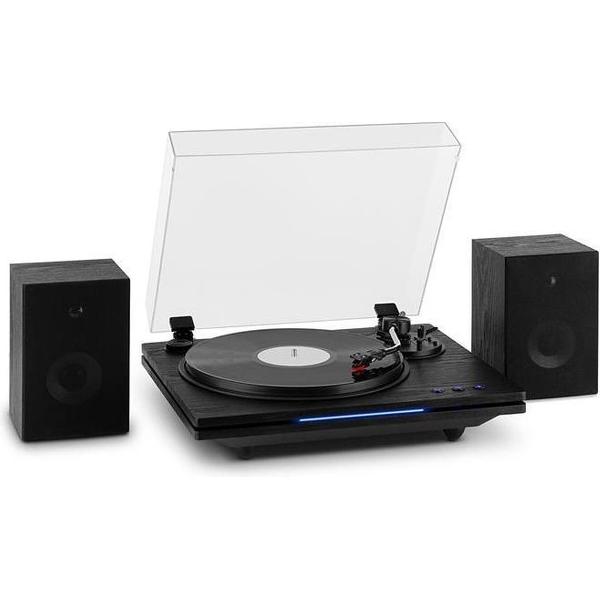 auna TT-Play PLUS platenspeler met bluetooth - 2x luidspreker - keramisch stereo-element - 3 draaisnelheden - pitch control