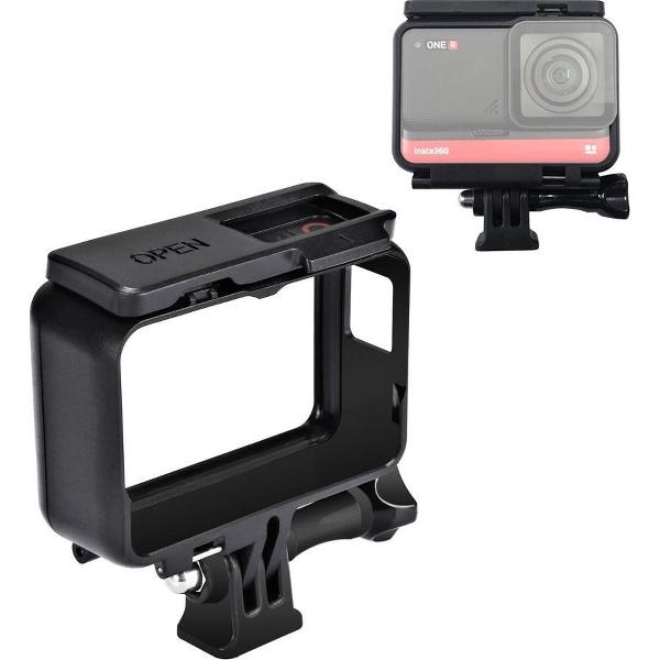 PULUZ ABS kunststof framebevestiging beschermhoes met basisgesp en lange schroef voor Insta 360 One R 4K / panoramische camera met dubbele lens / 1,0 inch (zwart)