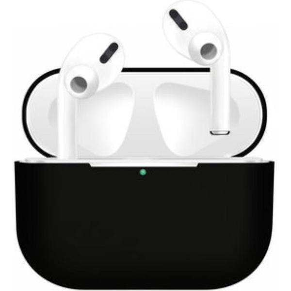 Apple AirPods Pro - Siliconen Case Cover - Geschikt voor AirPods Pro - Kleur Zwart