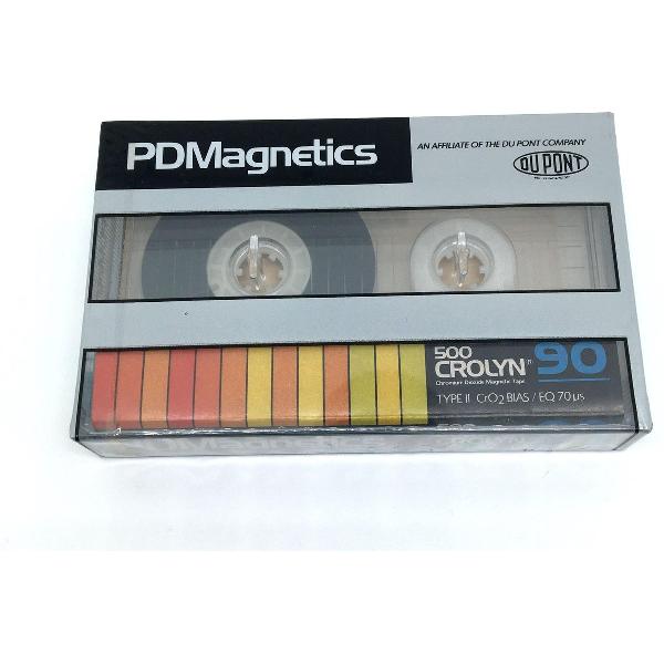 Audio Cassettebandje PDM Magnetics 500 CROLYN C-90 Position Chrom Type II / jaar 1983 / Uiterst geschikt voor alle opnamedoeleinden / Sealed Blanco Cassettebandje / Cassettedeck / Walkman / PDM cassettebandje.