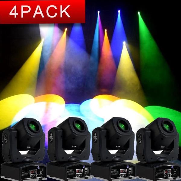 4 x Moving Head 60 W - LED - DMX 512 - Discolichten - Effecten - Spot - Verlichting - Disco - Lichteffect - geluidgestuurd DJ - Party - Discolampen - RGB