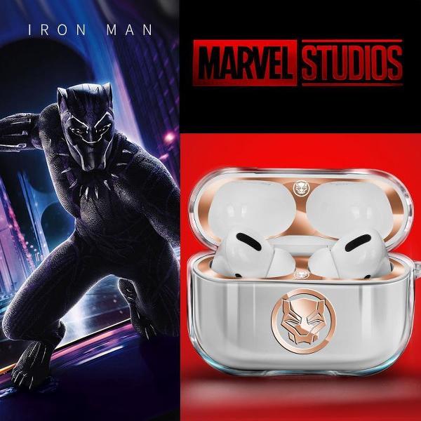 Airpods pro silicone hoes marvel series black panther goud