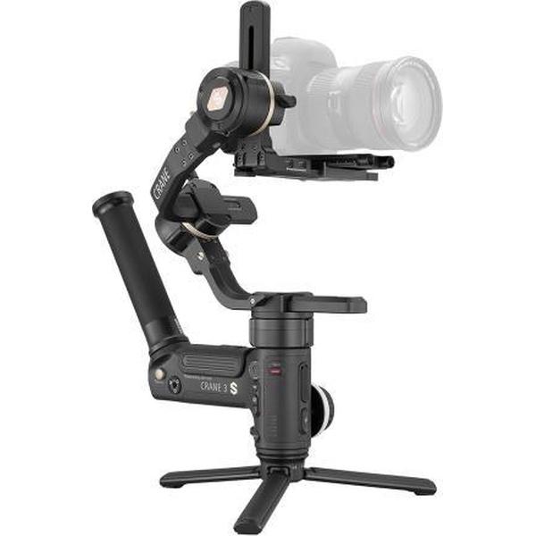 ZHIYUN YSZY014 CRANE 3S-E 3-assige handheld gimbal draadloze beeldoverdracht camerastabilisator met easy-handle + snelkoppelingsplaat + opbergkoffer voor DSLR-camera, belasting: 6,5 kg (zwart)