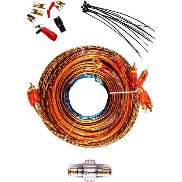 Juice - JW TRU101 Kabelset 10 Meter - 1400Watt - versterker aansluit set - of voor actieve subwoofer