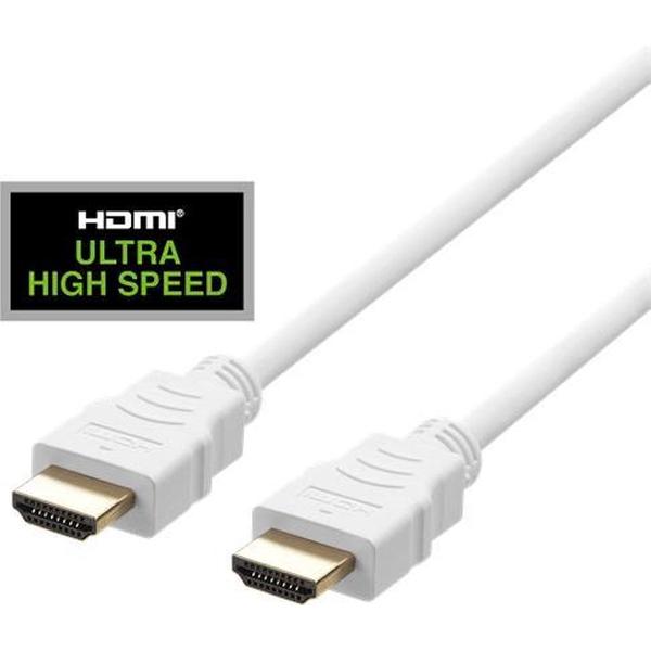 DELTACO HU-10A Ultra High Speed HDMI-kabel - 8K 60Hz - 1 meter - Wit
