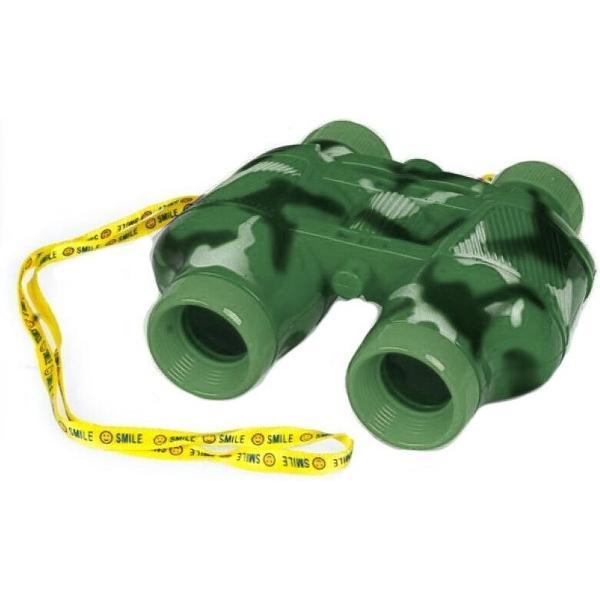 Kinder speelgoed verrekijker groen voor peuters 14 cm - Safari verkennen - Ontdekkingsreis - Verrekijkers voor kinderen