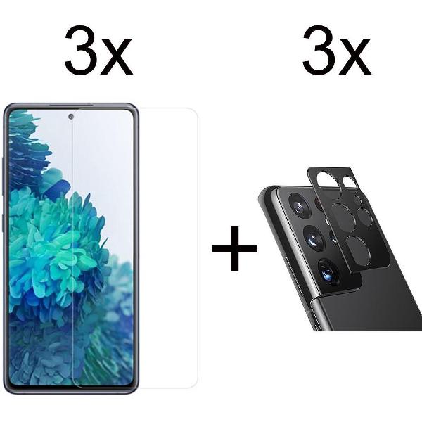 Beschermglas Samsung S20 FE screenprotector 3 stuks - Samsung Galaxy S20 FE screen protector camera lens - 3 stuks - Samsung Galaxy S20 FE screenprotector glas