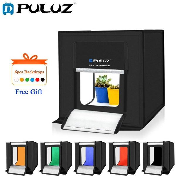 PULUZ Fotostudio Set - Draagbaar -Fotobox- LED verlichting - 40×40×40 cm - Fototent