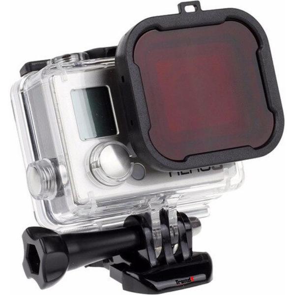 Onderwaterfilter - Diving Case - Duik Filter voor GoPro Hero 4 / 3+ - Rood