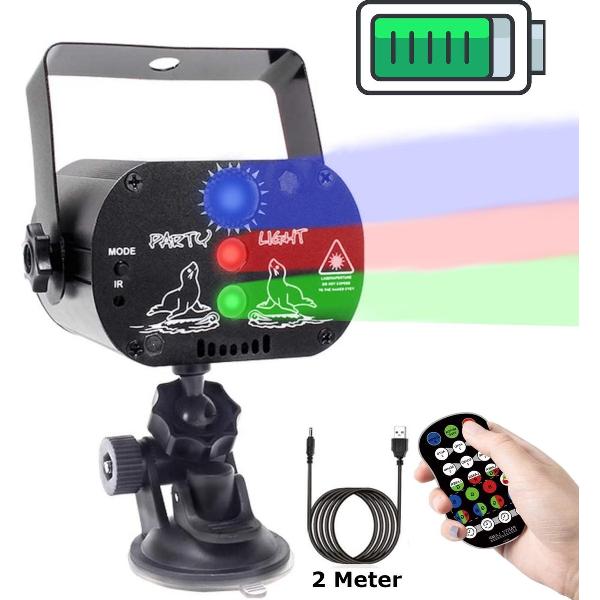 Glarity Oplaadbare Discolamp Met Statief - LED - Party Lights - Laser - RGB - Laserlamp - Huisfeest - Party - Stroboscoop - LED lamp - Lichteffect