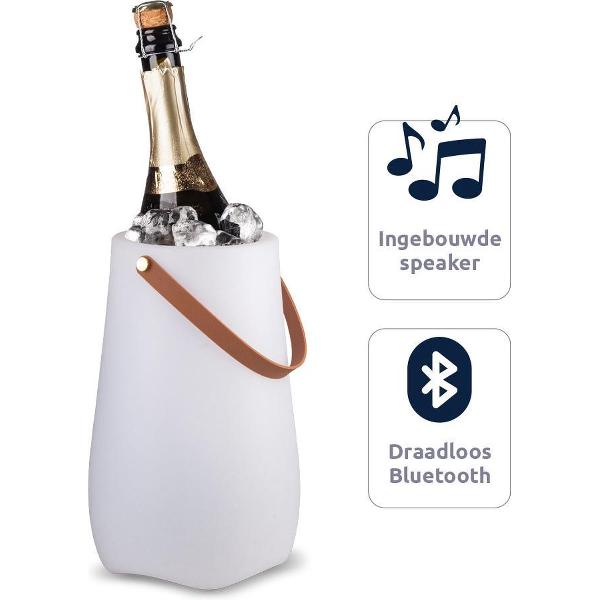 BluMill Wijnkoeler Speaker - Draadloos - Bluetooth - Flessenkoeler - Inclusief LED - Glad Design