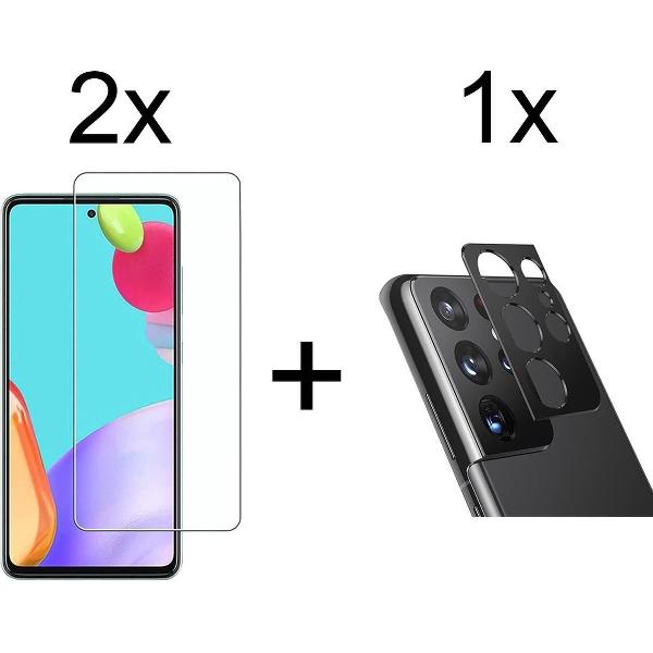Beschermglas Samsung A72 Screenprotector 2 stuks - Samsung Galaxy A72 Screenprotector - Samsung A72 Screen Protector Camera - 1 stuk
