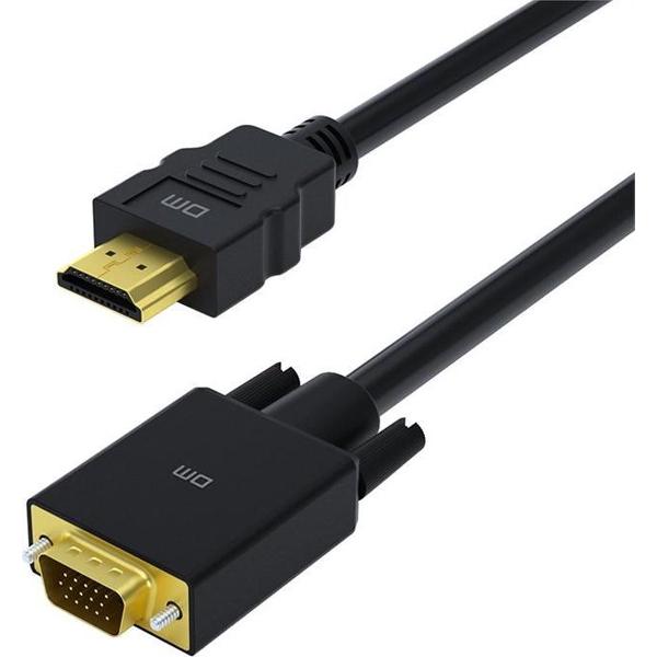 DrPhone DM33 HDMI naar VGA Kabel -1080P HD – 10,2 Gbps met audio adapter kabel – 3M- Zwart