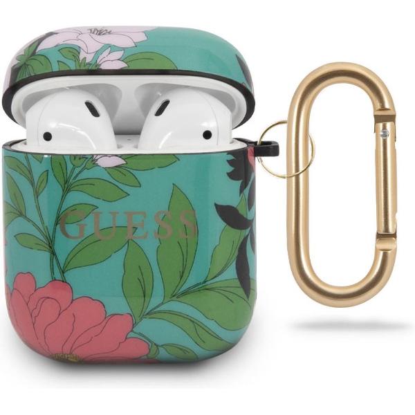 Guess Apple AirPod Case Groen - Bloemenpatroon