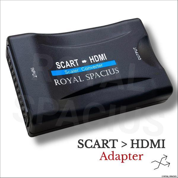 ROYAL SPACIUS® SCART naar HDMI Converter/Adapter [RS2102] - FullHD 1080p & HD 720p - Plug & Play - Verbeterde Compatibiliteit - Zwart
