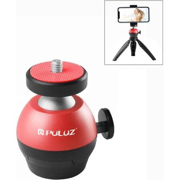 PULUZ 1/4 inch schroef CNC aluminium kogelkop ABS statiefadapter (rood)