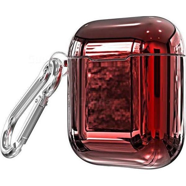 Hardcase metallic airpod hoesje - Rood