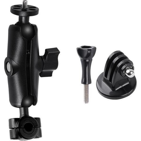 9cm drijfstang motorfiets achteruitkijkspiegel vaste houder met statiefadapter en schroef voor DJI Osmo Action, GoPro HERO8 zwart / HERO7 / 6/5, Xiaoyi en andere actiecamera's (zwart)
