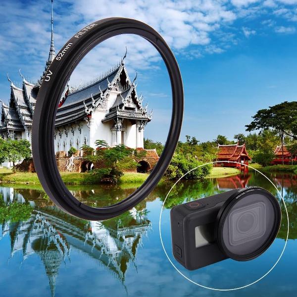 52 mm 3-in-1 cirkelvormige UV-lensfilter met dop voor GoPro HERO5