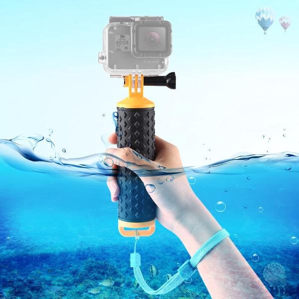 PULUZ Drijvende handgreep Drijfstang met riem voor GoPro NIEUWE HERO / HERO7 / 6/5/5 sessie / 4 sessie / 4/3 + / 3/2/1, DJI Osmo Action, Xiaoyi en andere actiecamera's (geel)