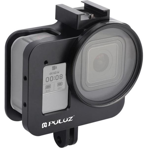 PULUZ Behuizing Shell CNC-aluminium beschermkooi met 52 mm UV-lens voor GoPro HERO8 Zwart (zwart)