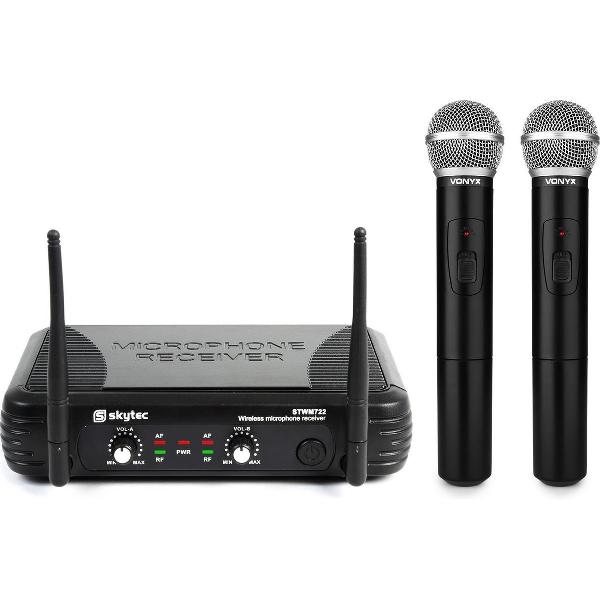 Draadloze microfoon - Skytec STWM722 draadloze microfoonset met 2 draadloze microfoons