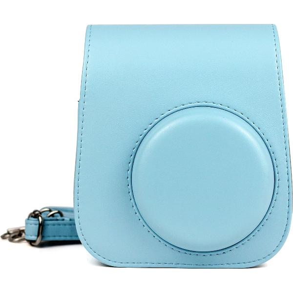 Vintage Case voor Fujifilm Instax Mini 11 – Hoesje met Draagriem – Blauw