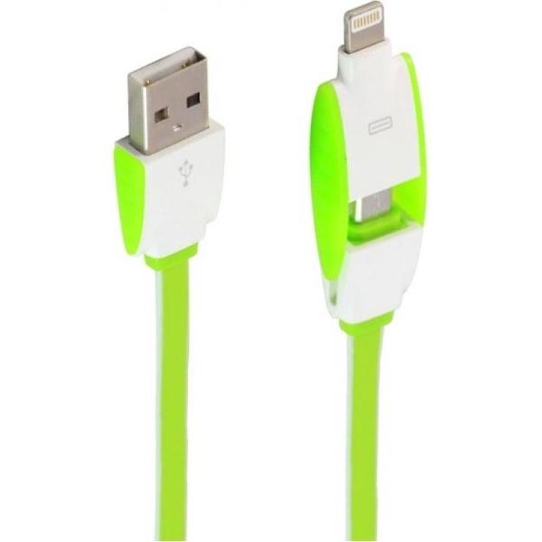 Durata DR-LC83 Telefoon en iPhone Laad en Sync 2-in-1 Lightning - Micro-USB Kabel (1m)